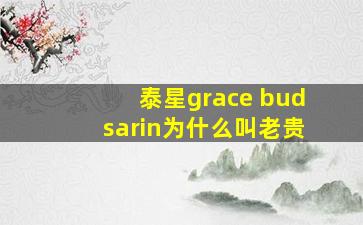 泰星grace budsarin为什么叫老贵